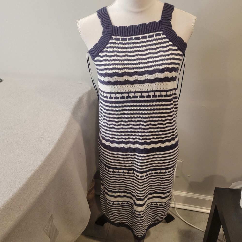 Joie Knit Beach See Through Midi Stripes Dress Size Medium